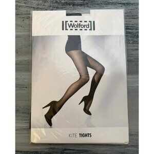 Wolford Kite Diamond Pattern Tights Black Size S Discontinued NIP Designer